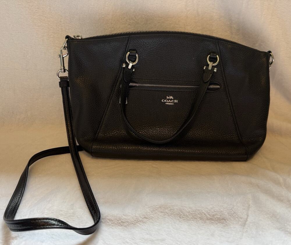 Coach L2054-79997 Black Pebbled Leather Tote Crossbody Shoulder Bag